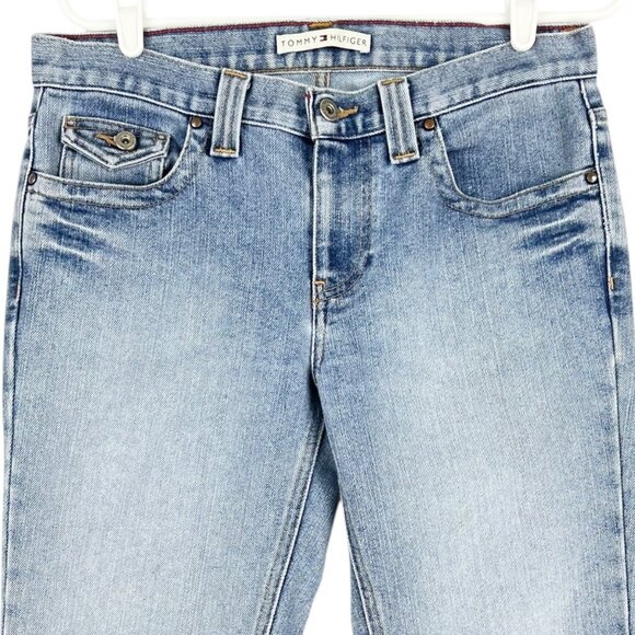 Tommy Hilfiger Women's Blue Denim Cropped Jeans Size 8 Straight Mid Rise Cotton - Picture 3 of 10